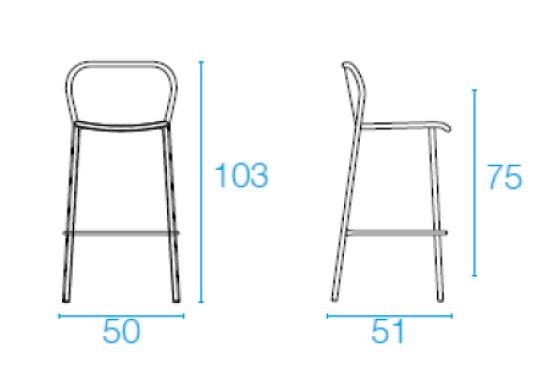 Уличный барный стул от фабрики Emu модель 523