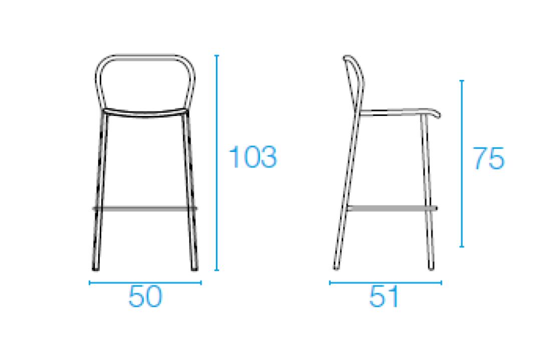 Уличный барный стул от фабрики Emu модель 523