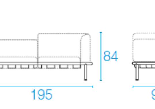 Уличный диван от фабрики Emu модель DOCK SOFA 742 + 743