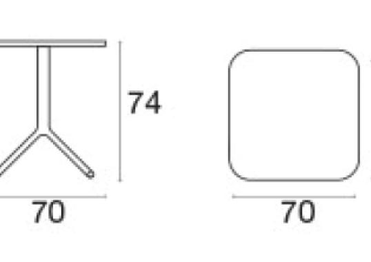 Стол от фабрики Emu модель 28GRACESQUAREBORDER +285