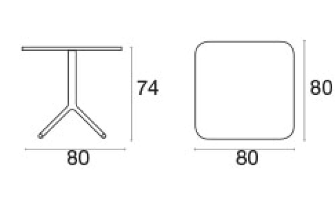 Стол от фабрики Emu модель 28GRACESQUAREBORDER +285