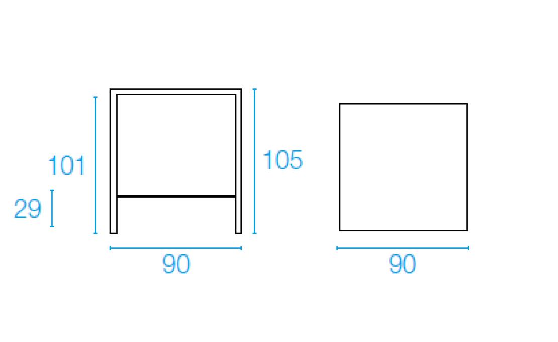 Стол от фабрики Emu модель 89NOVAHIGHTABLESQUARE