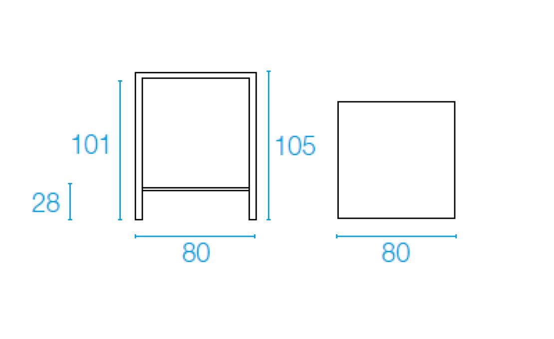 Стол от фабрики Emu модель 89NOVAHIGHTABLESQUARE