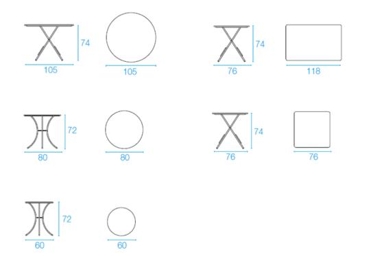 Уличный стол от фабрики Emu модель PIGALLE FOLDING TABLE