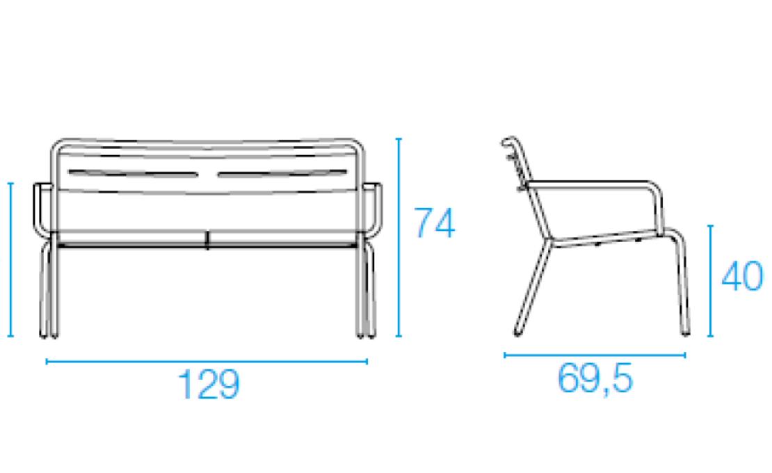 Уличный диван от фабрики Emu модель 166