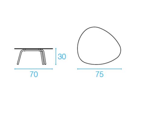 Журнальный столик от фабрики Emu модель 73TERRAMARECOFFEE+735P/736P/737P
