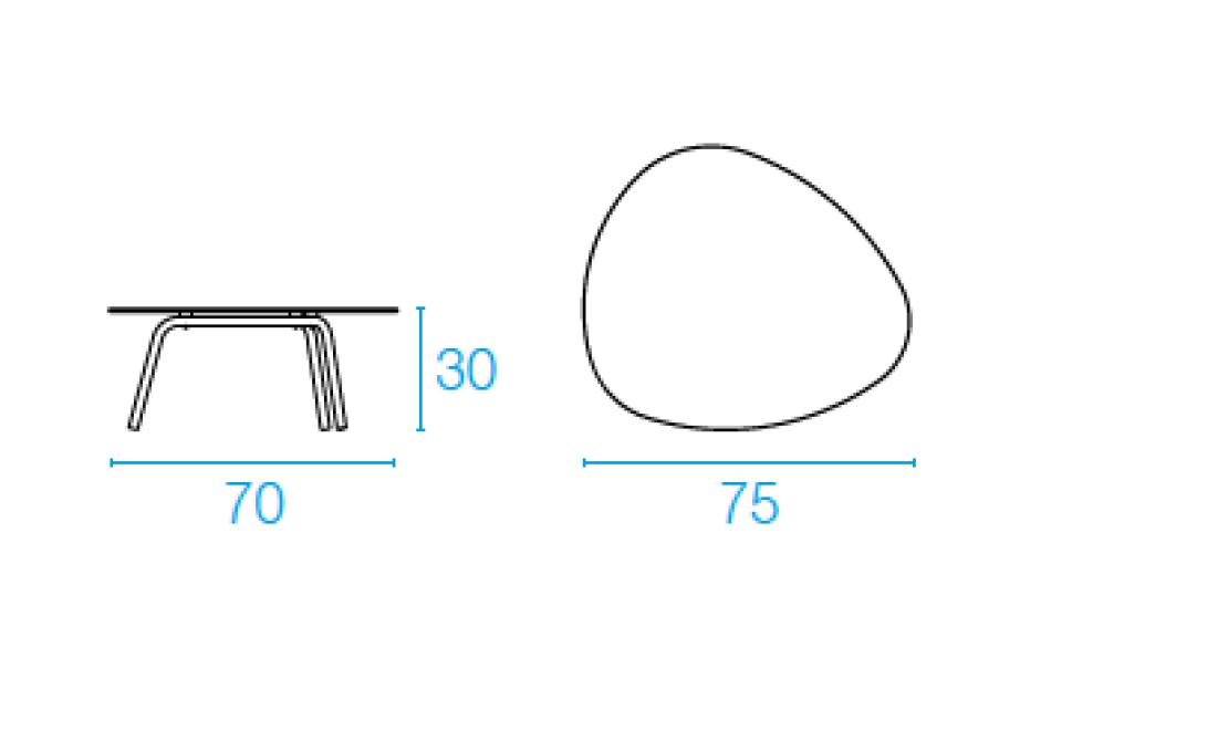Журнальный столик от фабрики Emu модель 73TERRAMARECOFFEE+735P/736P/737P