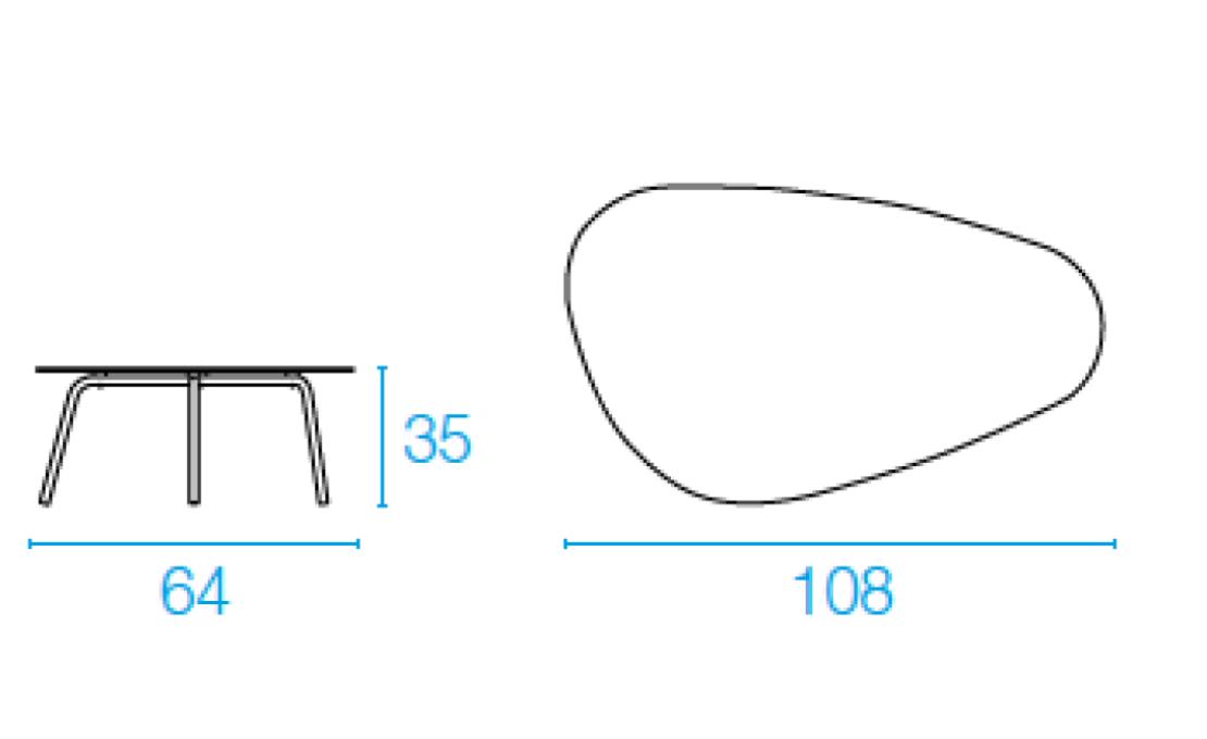 Журнальный столик от фабрики Emu модель 73TERRAMARECOFFEE+735P/736P/737P
