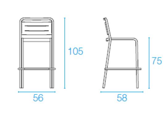 Барный стул от фабрики Emu модель 211 Urban 