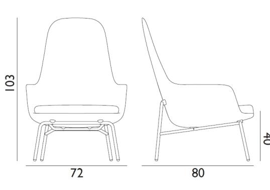Кресло от фабрики Normann Copenhagen модель Era Lounge  High Steel Legs