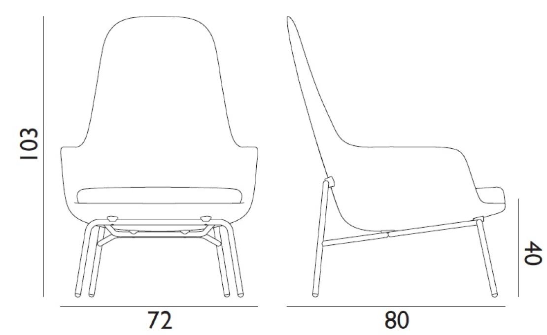 Кресло от фабрики Normann Copenhagen модель Era Lounge  High Wood Legs