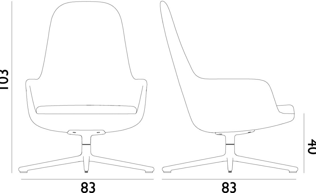 Кресло от фабрики Normann Copenhagen модель Era Lounge  High Swivel