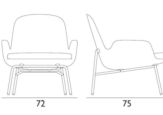 Кресло от фабрики Normann Copenhagen модель Era Lounge  Low Steel Legs