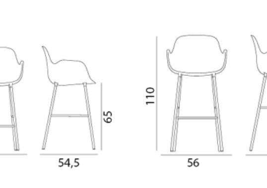 Барный стул от фабрики Normann Copenhagen модель 14020 Form Bar  Armrests