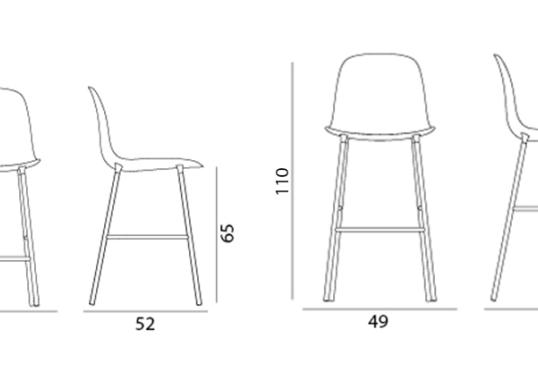 Барный стул от фабрики Normann Copenhagen модель Form Bar Upholstery 