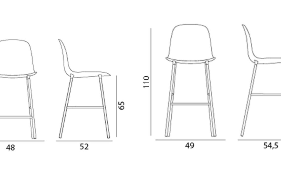 Барный стул от фабрики Normann Copenhagen модель Form Bar Upholstery 