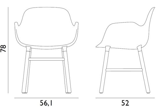 Кресло от фабрики Normann Copenhagen модель Form Arm With Wood Legs