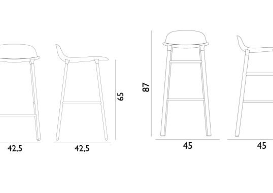 Барный стул от фабрики Normann Copenhagen модель Form Upholstered 