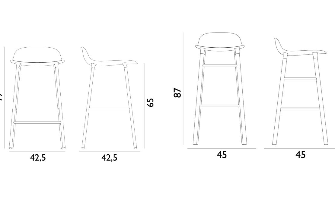 Барный стул от фабрики Normann Copenhagen модель Form Upholstered 