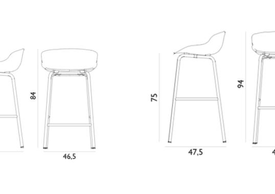 Барный стул от фабрики Normann Copenhagen модель Hyg Mid Upholstery 