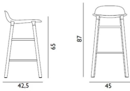 Барный стул от фабрики Normann Copenhagen модель Form  with Wood Legs