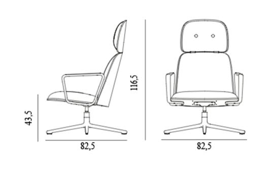 Кресло от фабрики Normann Copenhagen модель Pad Swivel Lounge 