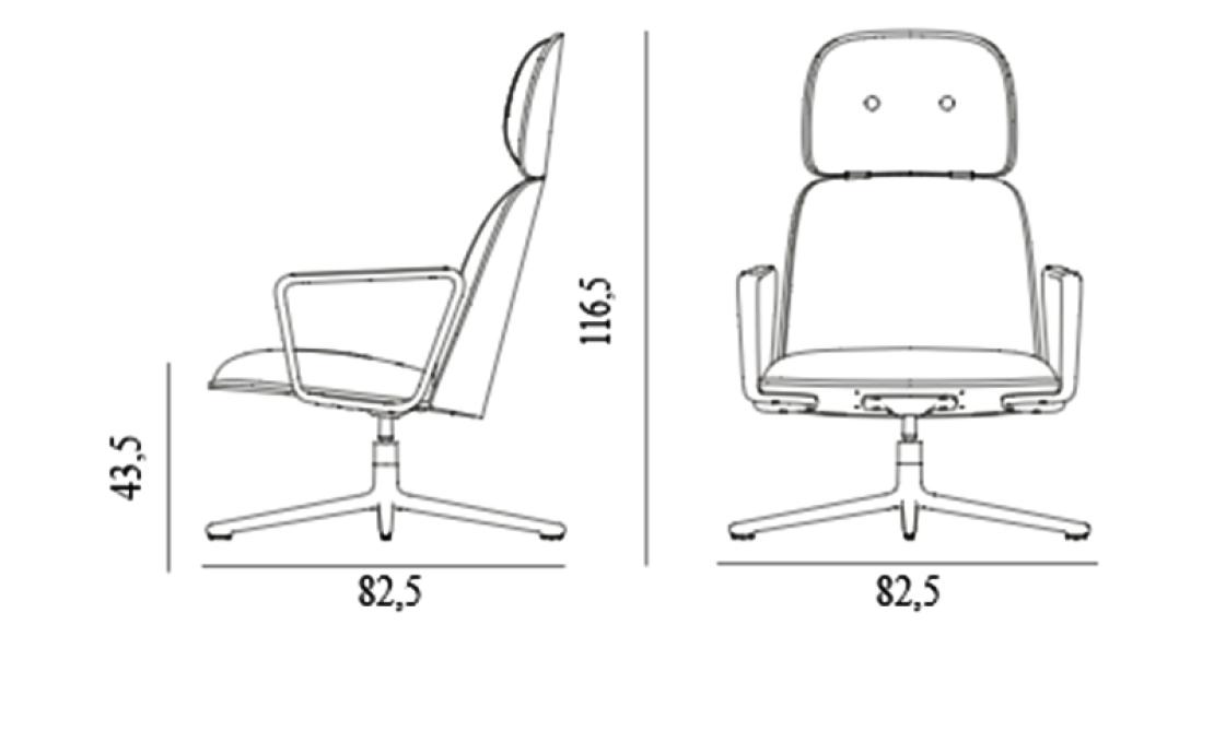 Кресло от фабрики Normann Copenhagen модель Pad Swivel Lounge 
