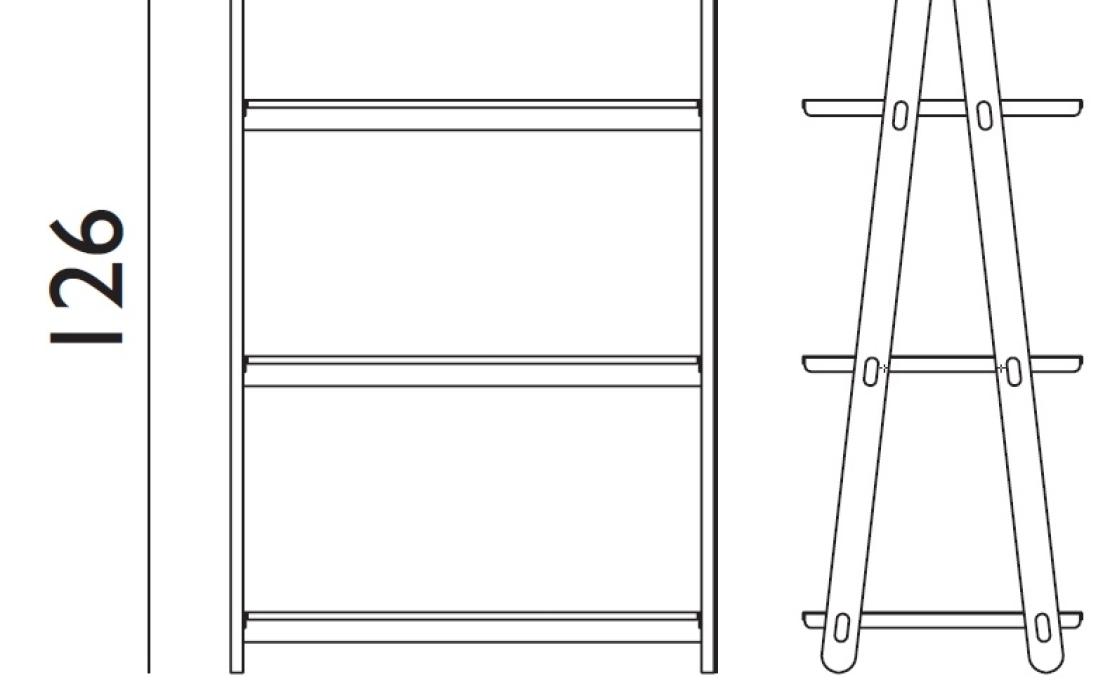 Стеллаж для книг от фабрики Normann Copenhagen модель 60100 One Step Up Bookcase