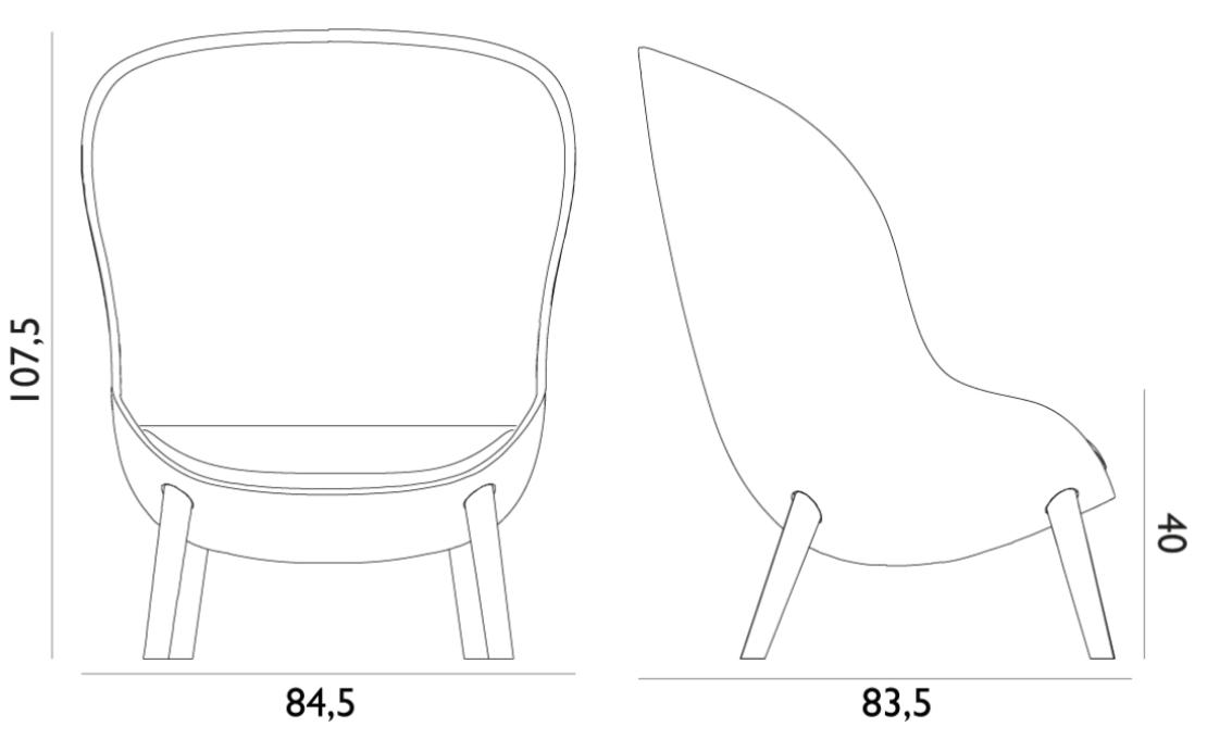 Кресло от фабрики Normann Copenhagen модель Hyg High Lounge 