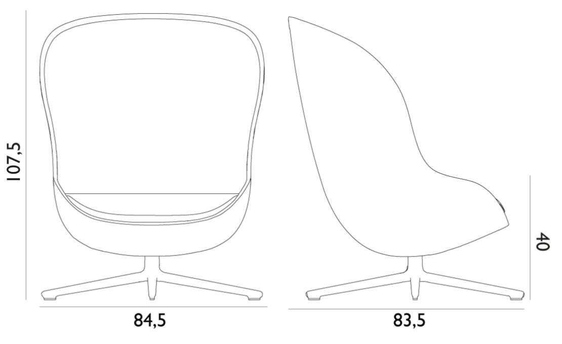 Кресло от фабрики Normann Copenhagen модель Hyg Swivel Lounge  High