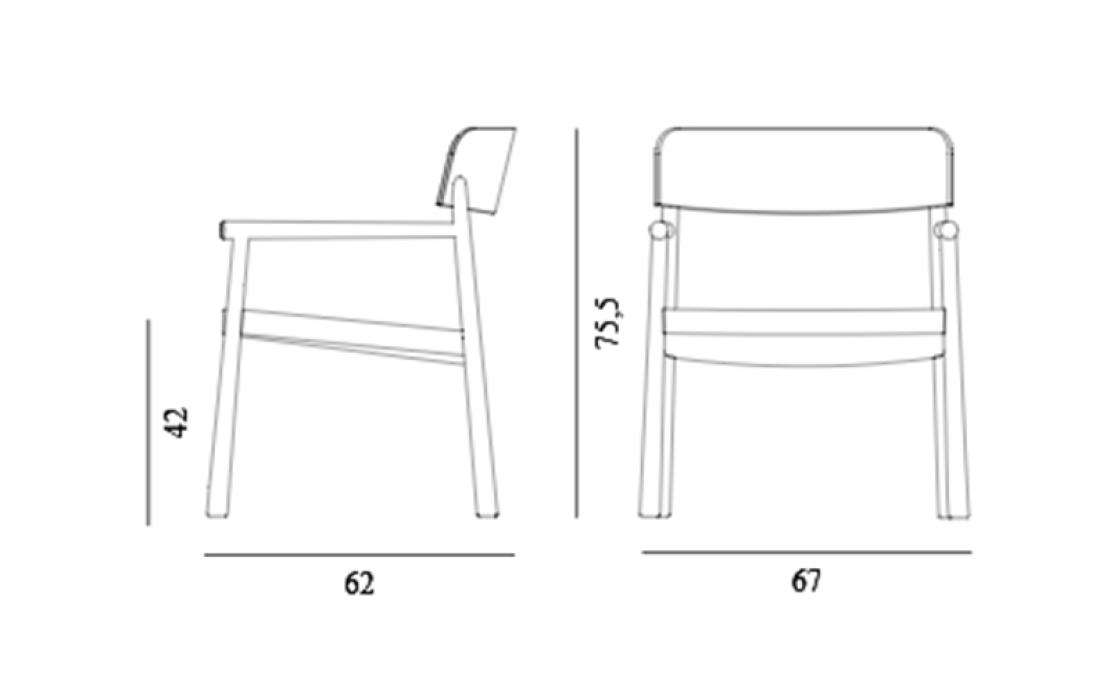 Кресло от фабрики Normann Copenhagen модель Timb Lounge Arm-140190