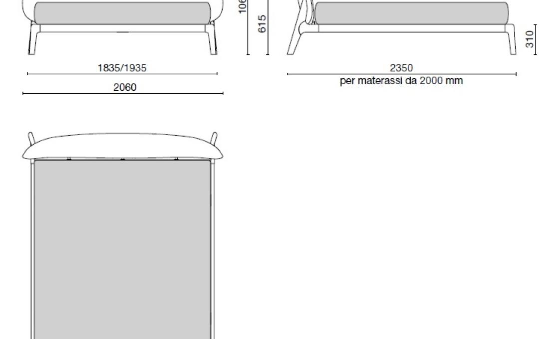 Кровать от фабрики Poliform модель Curve Bed