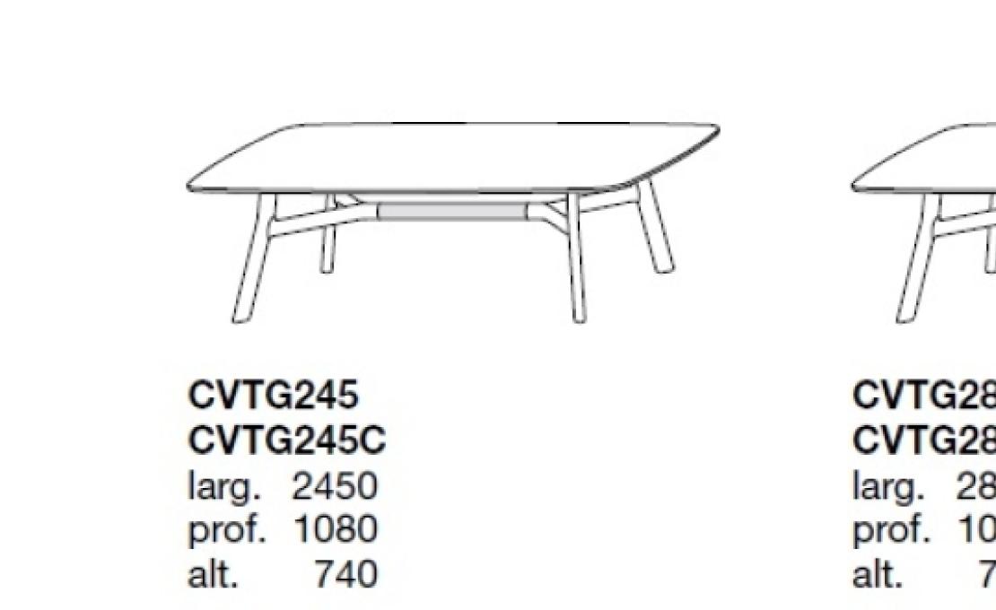 Стол от фабрики Poliform модель CVTG2 Curve Table