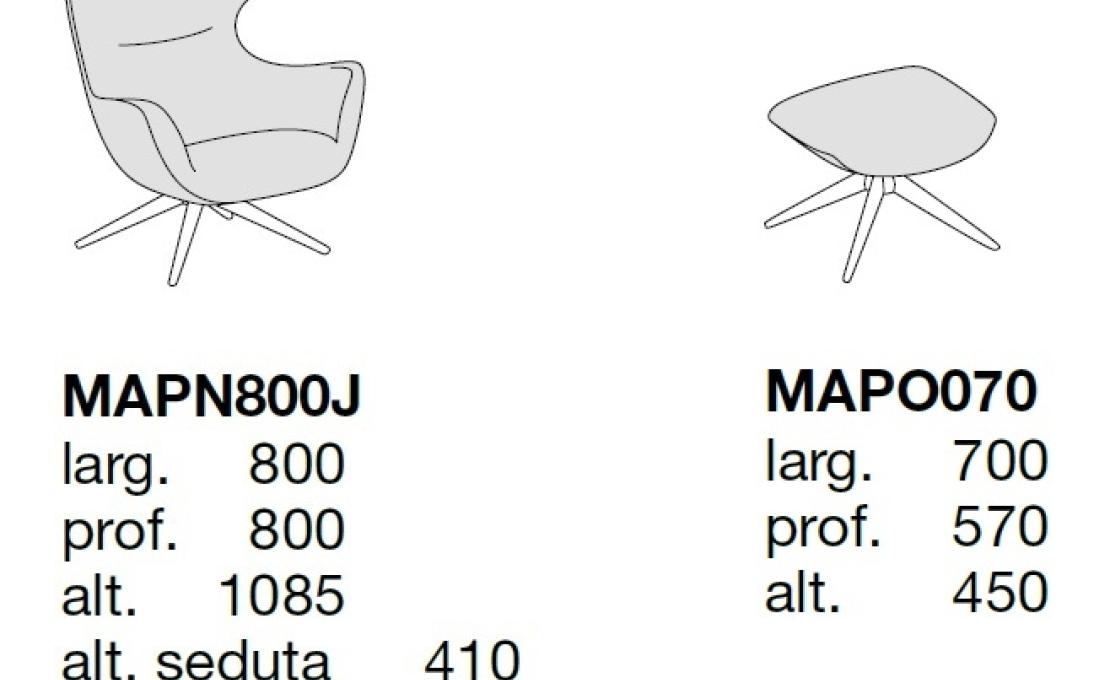 Кресло от фабрики Poliform модель MAPN800J