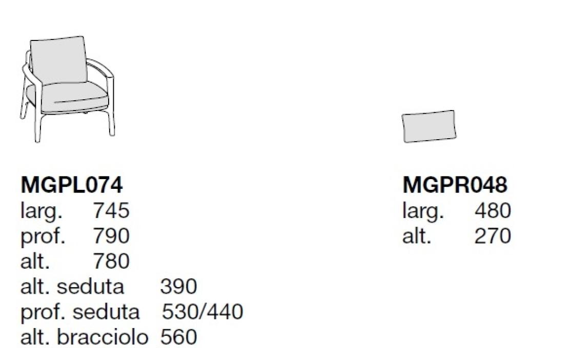 Уличное кресло от фабрики Poliform модель MAGNOLIA ARM