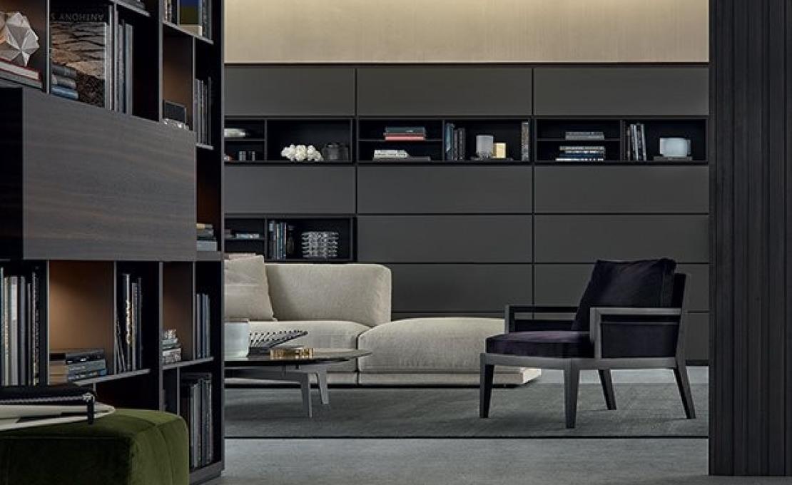 Стеллаж для книг от фабрики Poliform модель Wall System Poliform 