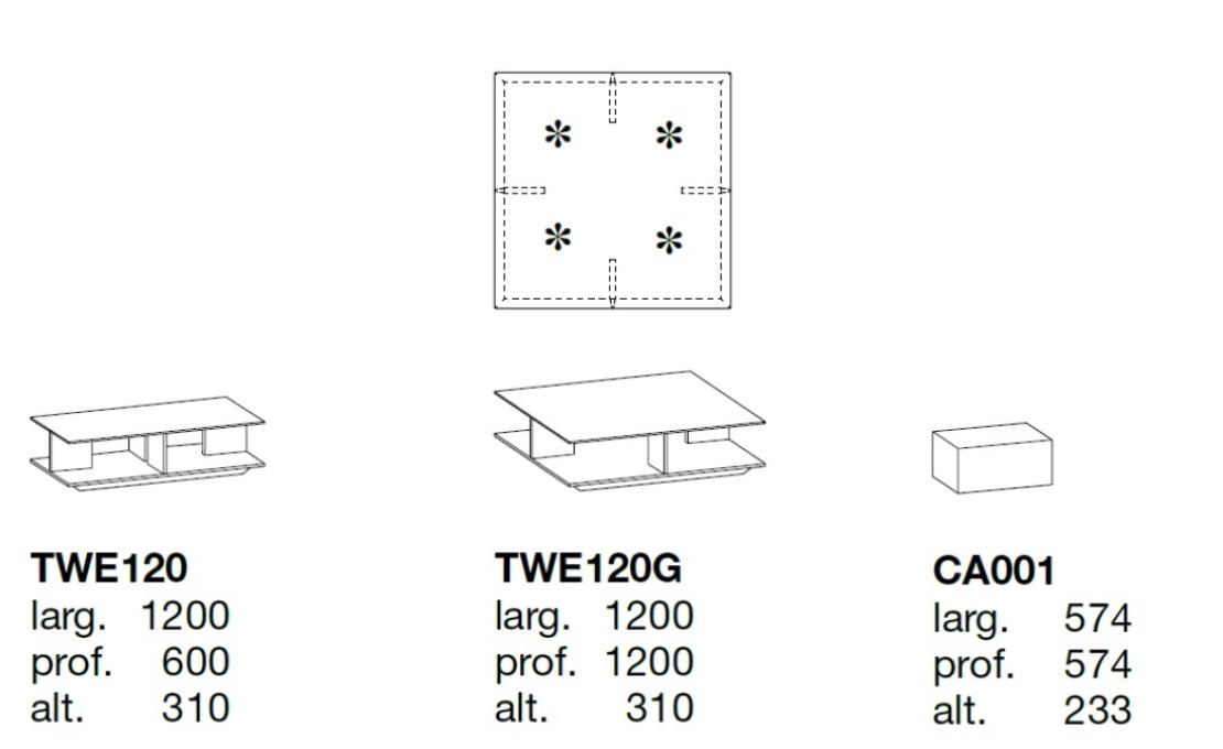 Журнальный столик от фабрики Poliform модель Westside 