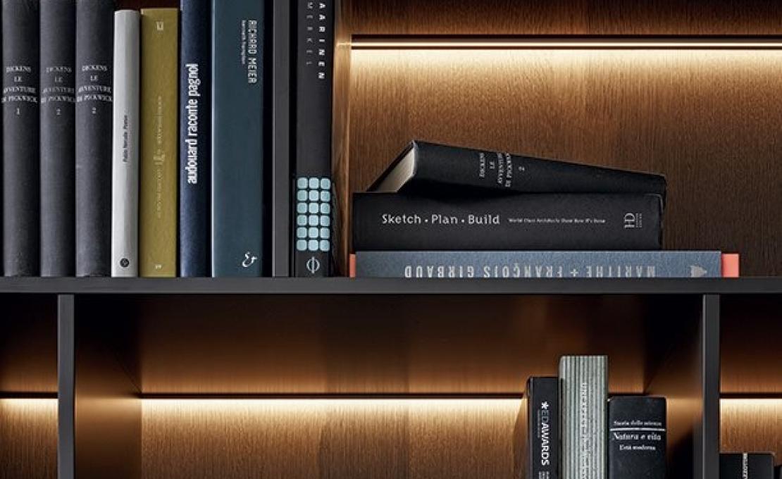 Стеллаж для книг от фабрики Poliform модель Wall System Poliform 