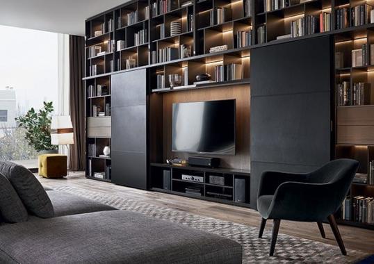 Стеллаж для книг от фабрики Poliform модель Wall System Poliform 