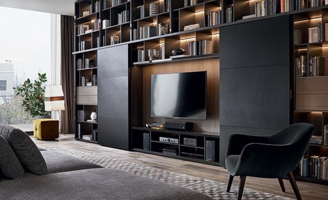 Стеллаж для книг от фабрики Poliform модель Wall System Poliform 