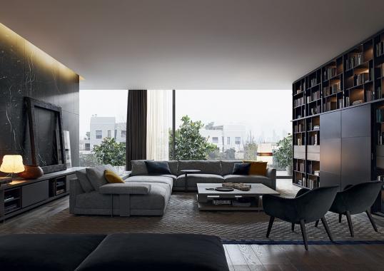 Стеллаж для книг от фабрики Poliform модель Wall System Poliform 