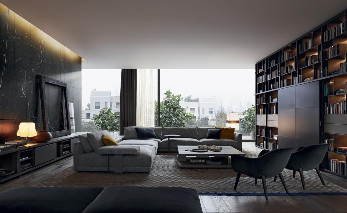 Стеллаж для книг от фабрики Poliform модель Wall System Poliform 