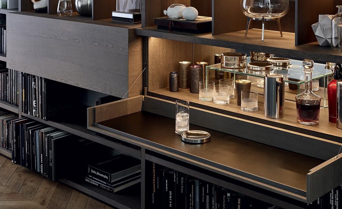 Стеллаж для книг от фабрики Poliform модель Wall System Poliform 