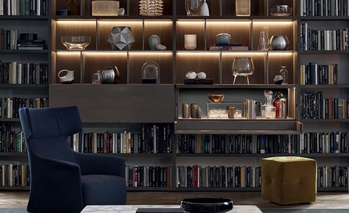 Стеллаж для книг от фабрики Poliform модель Wall System Poliform 