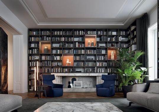 Стеллаж для книг от фабрики Poliform модель Wall System Poliform 