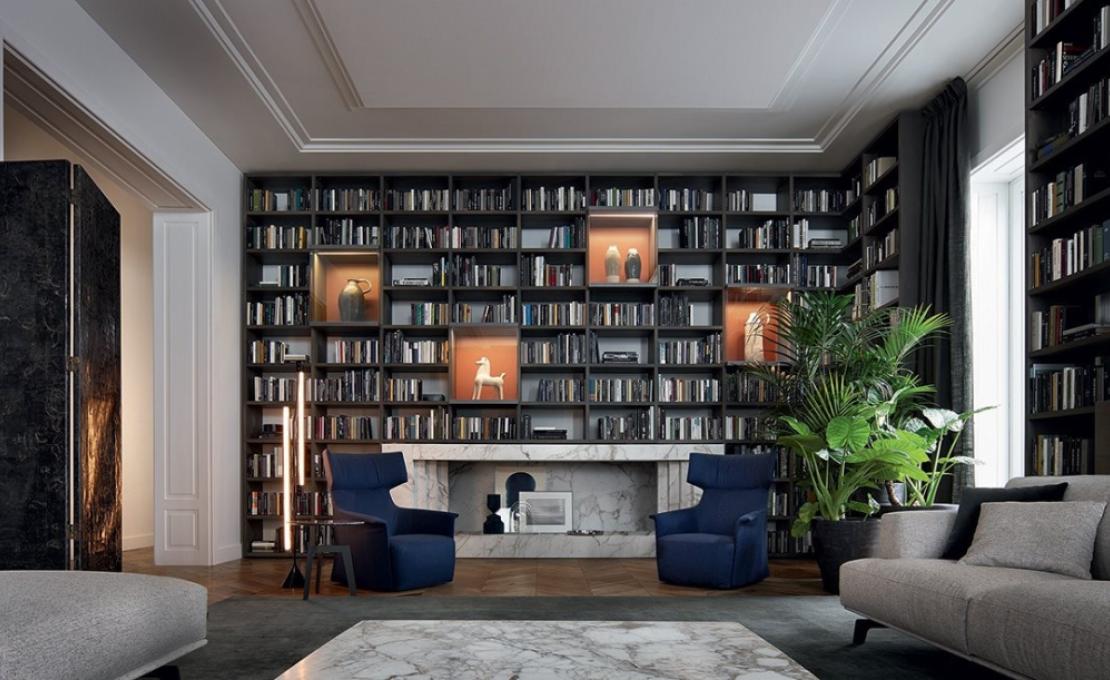 Стеллаж для книг от фабрики Poliform модель Wall System Poliform 