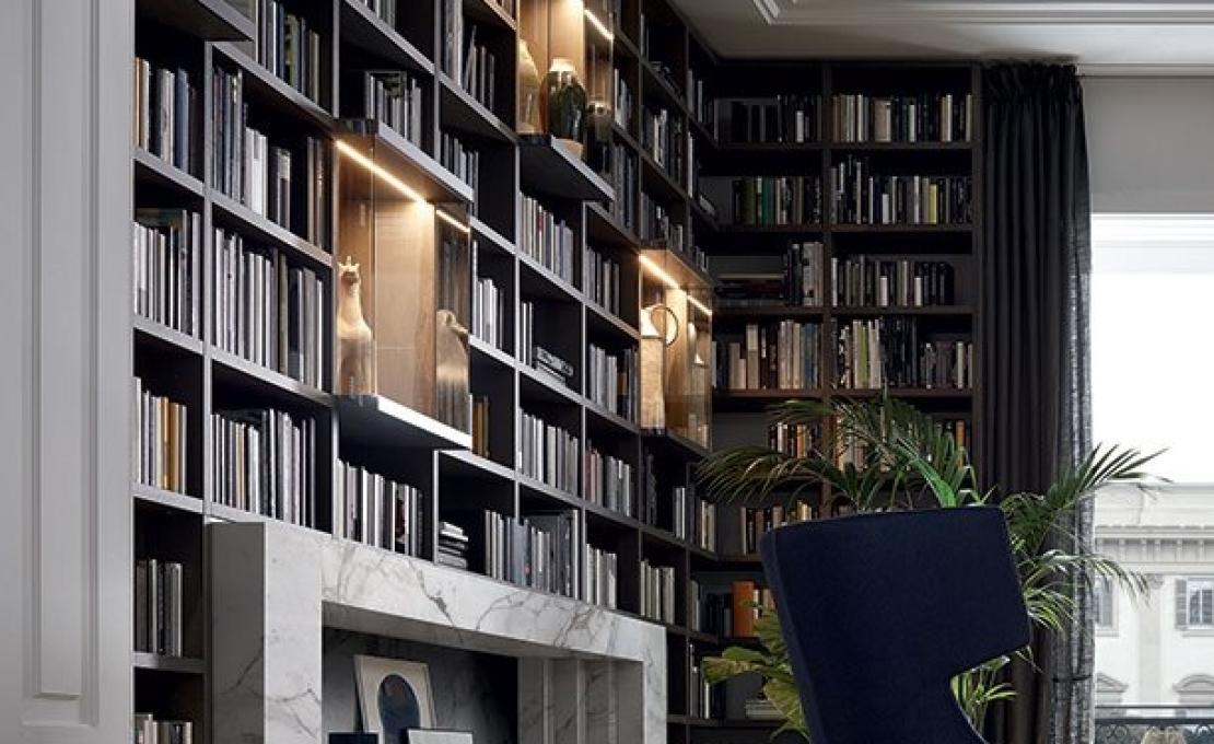 Стеллаж для книг от фабрики Poliform модель Wall System Poliform 