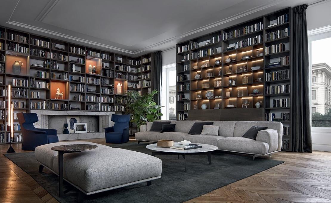 Стеллаж для книг от фабрики Poliform модель Wall System Poliform 