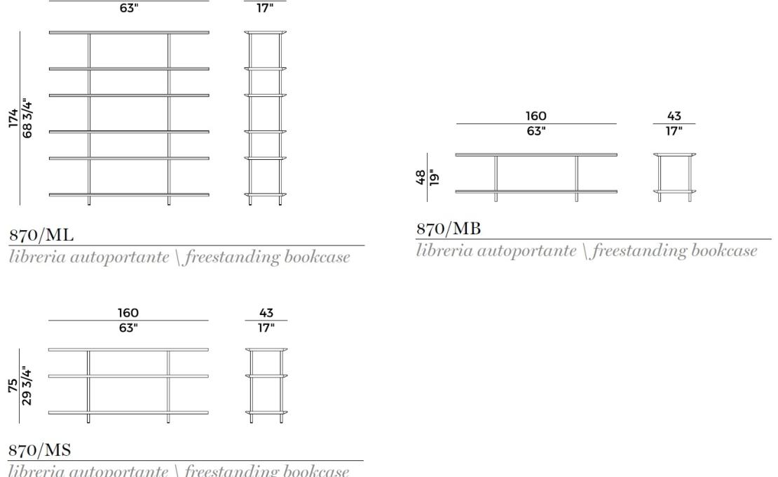 Стеллаж для книг от фабрики Potocco модель ARIAL BOOKSHELF