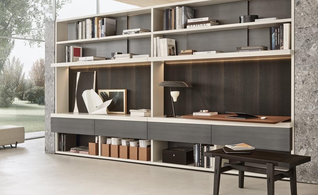 Стеллаж для книг от фабрики Poliform модель Wall System Poliform 